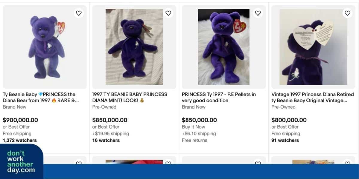 Selling Beanie Babies on eBay